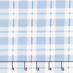 Beautiful Bowquets - Plaid Light Blue Cream Yardage