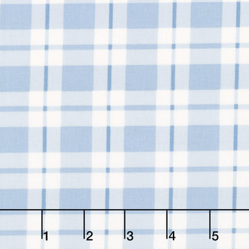 Beautiful Bowquets - Plaid Light Blue Cream Yardage