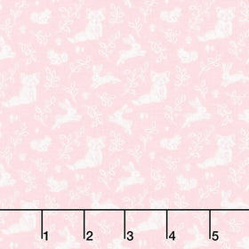 Beautiful Bowquets - Animals Light Pink Cream Yardage