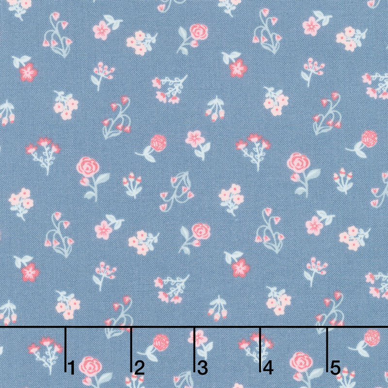 Beautiful Bowquets - Mini Blossoms Navy Multi Yardage