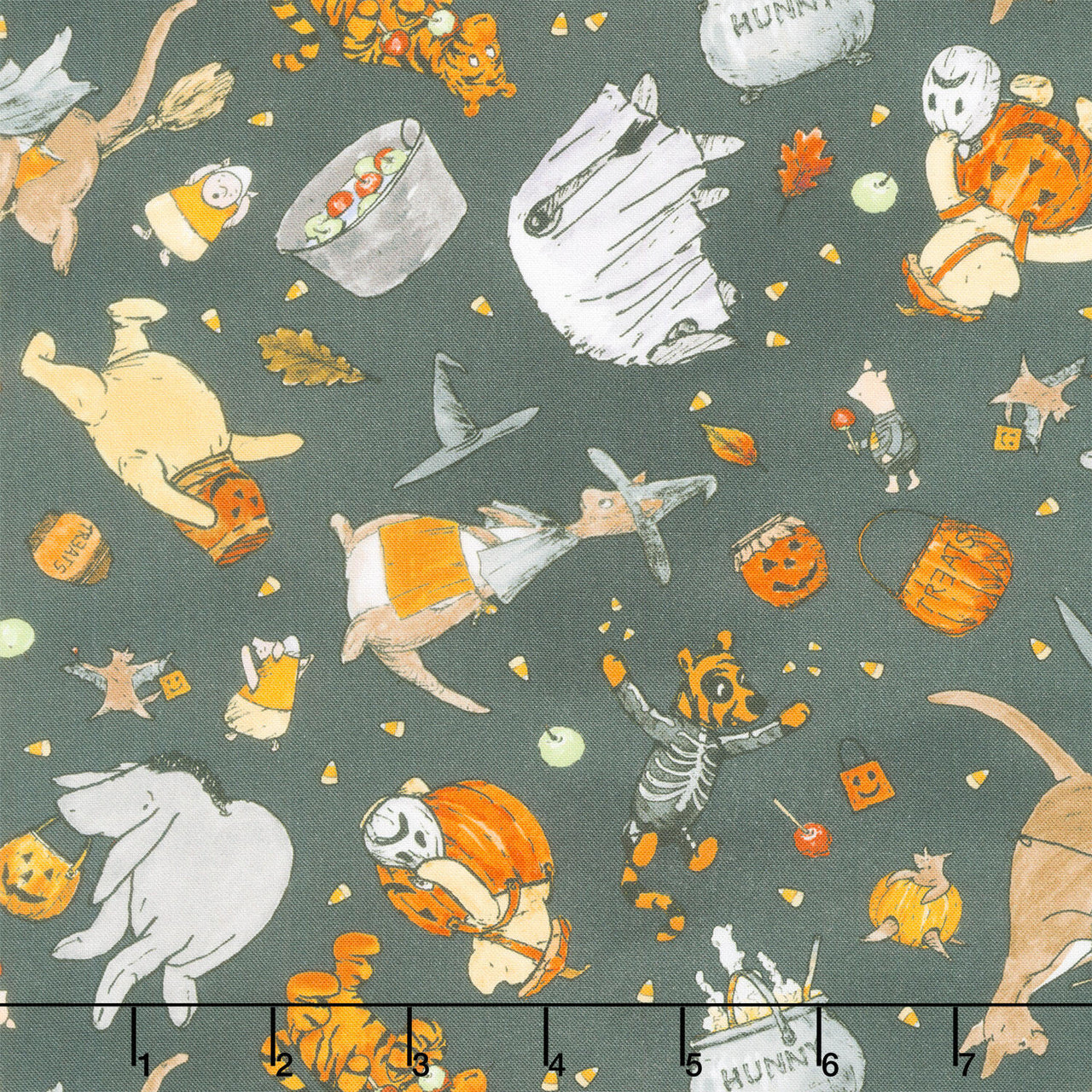 Haunted Acre Wood - Costumed Crew Charcoal Yardage