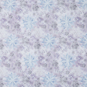 Ice Stellar - Snowflakes Silver Digitally Printed 108" Wide Backing