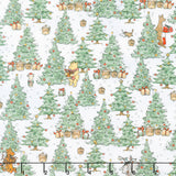 Christmas at Pooh Corner - Christmas Trees Green Snow Yardage