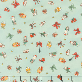 Christmas at Pooh Corner - Piglets Light Green Yardage