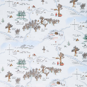Christmas at Pooh Corner - Frosted Acre Wood Snow Yardage