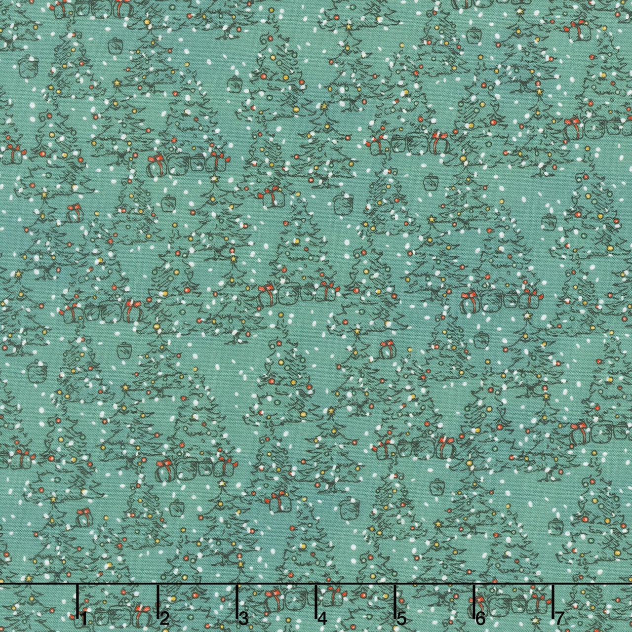 Christmas at Pooh Corner - Trees Mono Forest Yardage