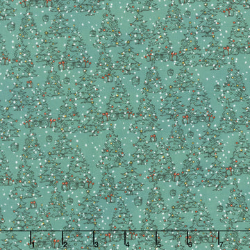 Christmas at Pooh Corner - Trees Mono Forest Yardage