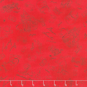 Christmas at Pooh Corner - Dear Santa Mono Red Yardage