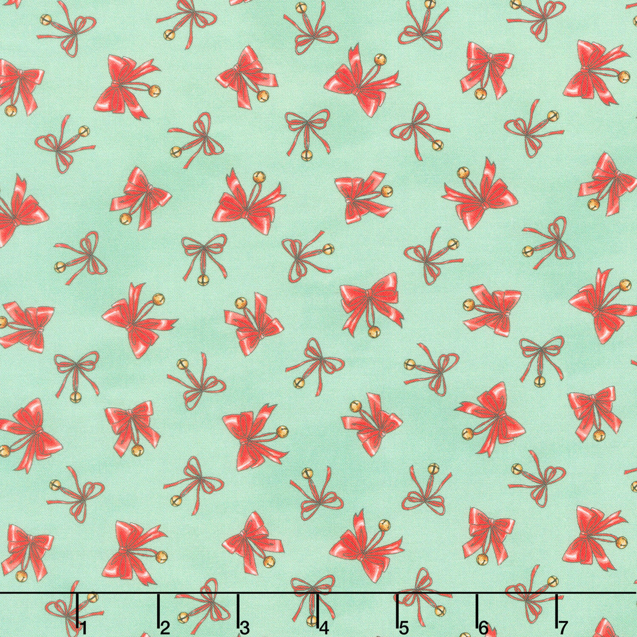 Christmas at Pooh Corner - Bows Light Green Yardage