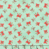 Christmas at Pooh Corner - Bows Light Green Yardage
