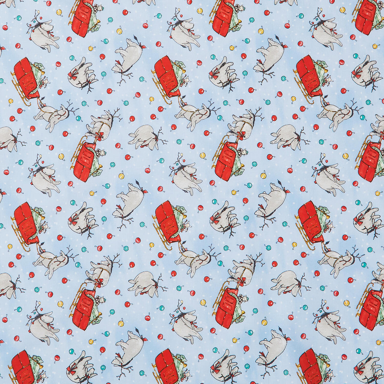 Christmas at Pooh Corner - Reindonkeys Light Blue Yardage