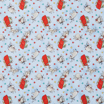 Christmas at Pooh Corner - Reindonkeys Light Blue Yardage