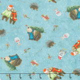 Holly Woods - Woodland Toss Slate Digitally Printed Yardage