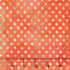 Holly Woods - Shaded Dots Coral Digitally Printed Yardage