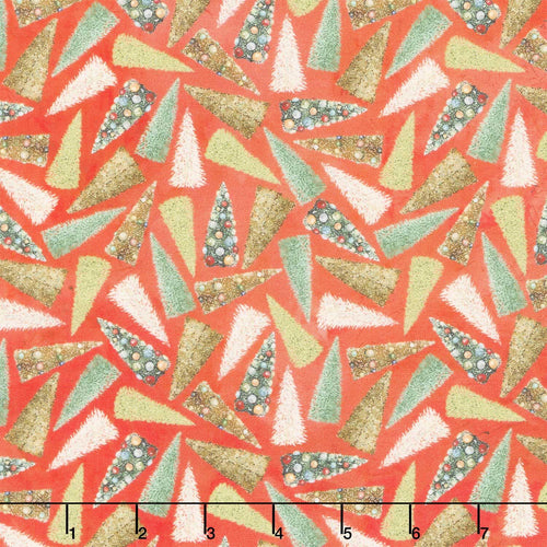 Holly Woods - Bottlebrush Tree Toss Coral Digitally Printed Yardage