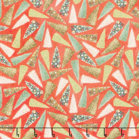 Holly Woods - Bottlebrush Tree Toss Coral Digitally Printed Yardage