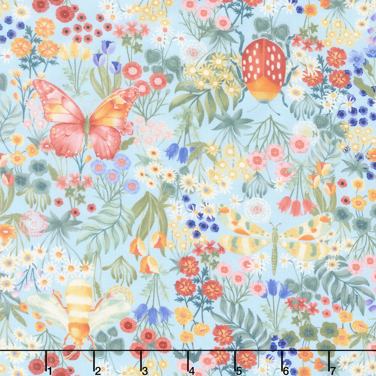 Garden Park - Garden Helpers Light Blue Yardage