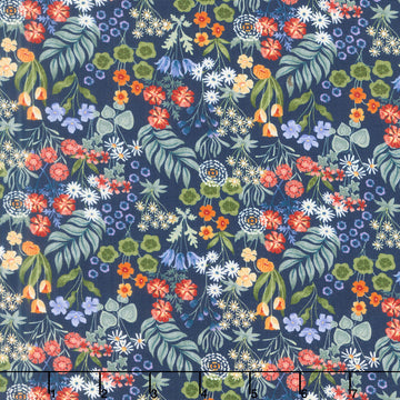 Garden Park - Flower Patch Navy Yardage