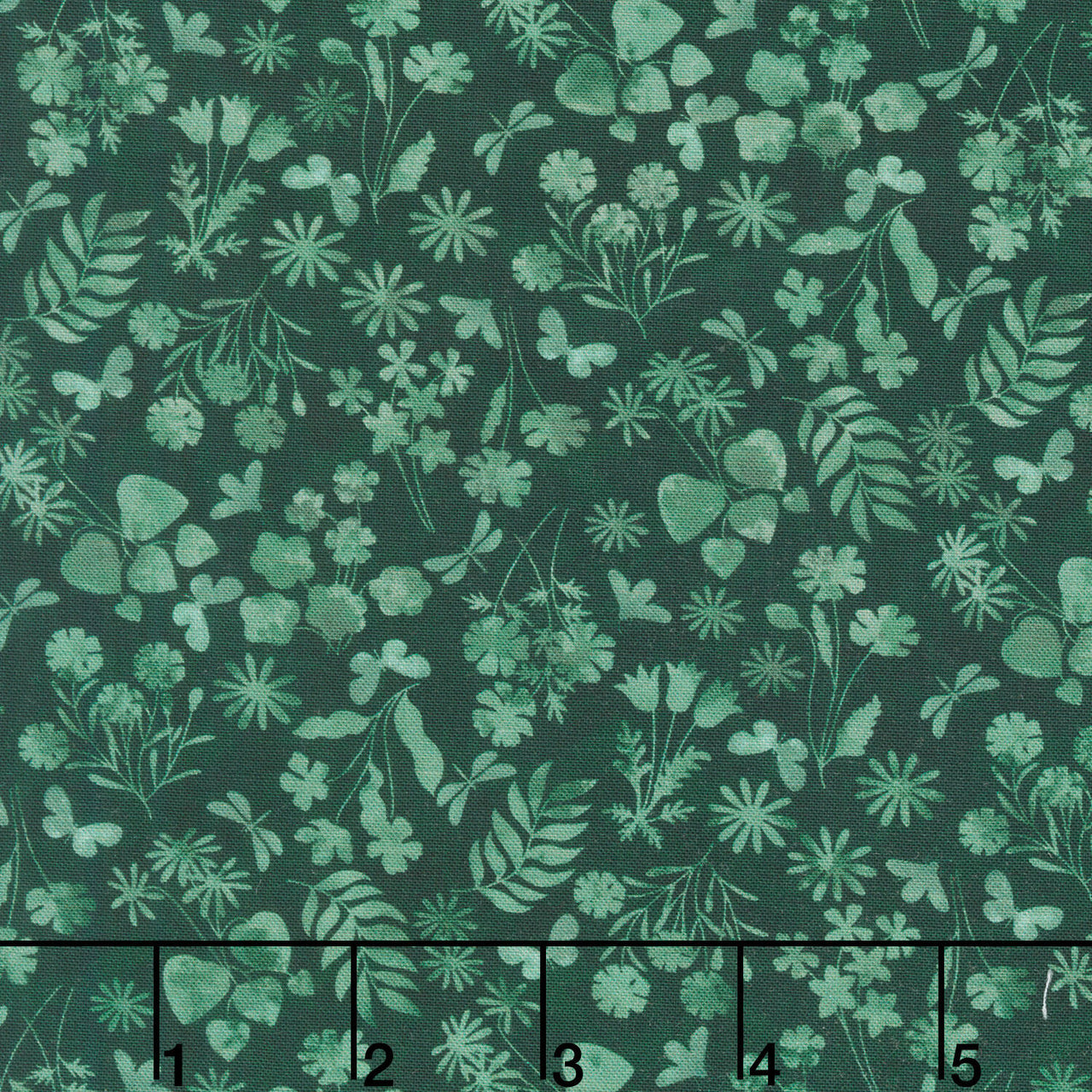 Garden Park - Mini Floral Monotone Forest Yardage
