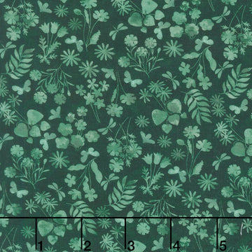 Garden Park - Mini Floral Monotone Forest Yardage