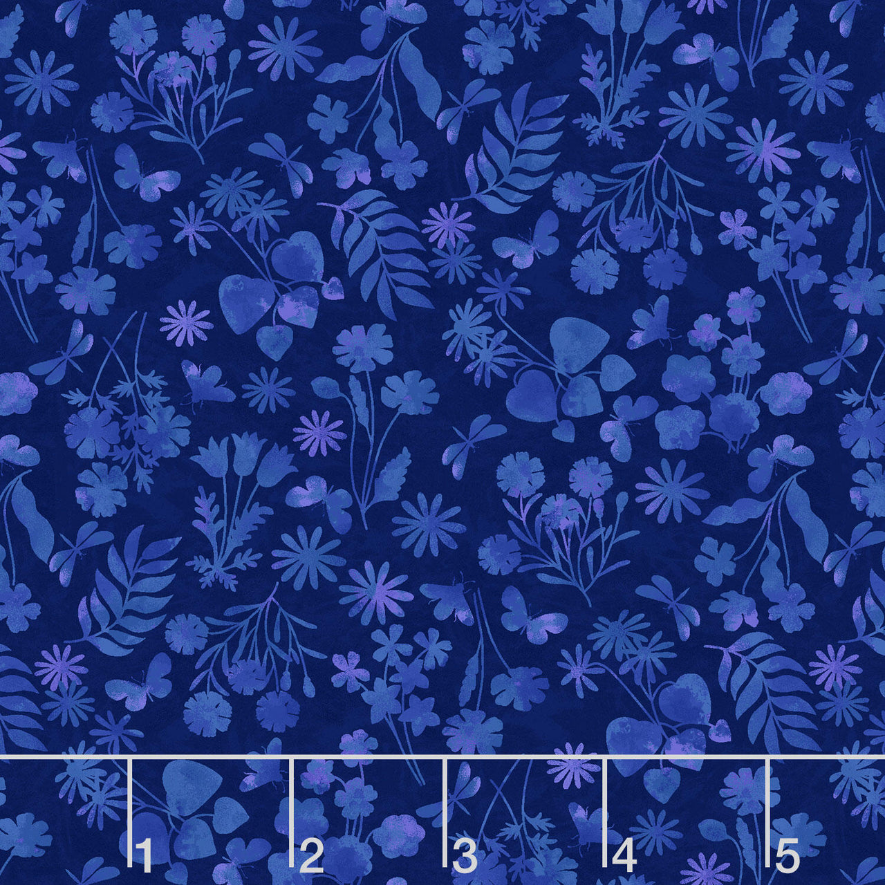 Garden Park - Mini Floral Monotone Navy Yardage