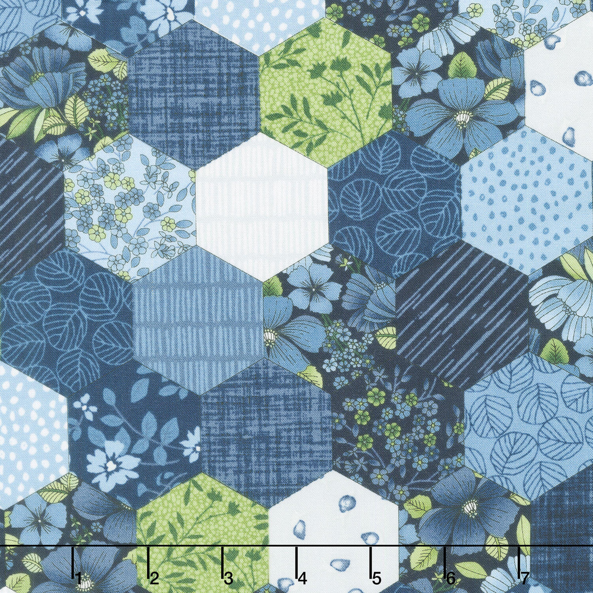 Bar Harbor - Hexie Indigo Yardage
