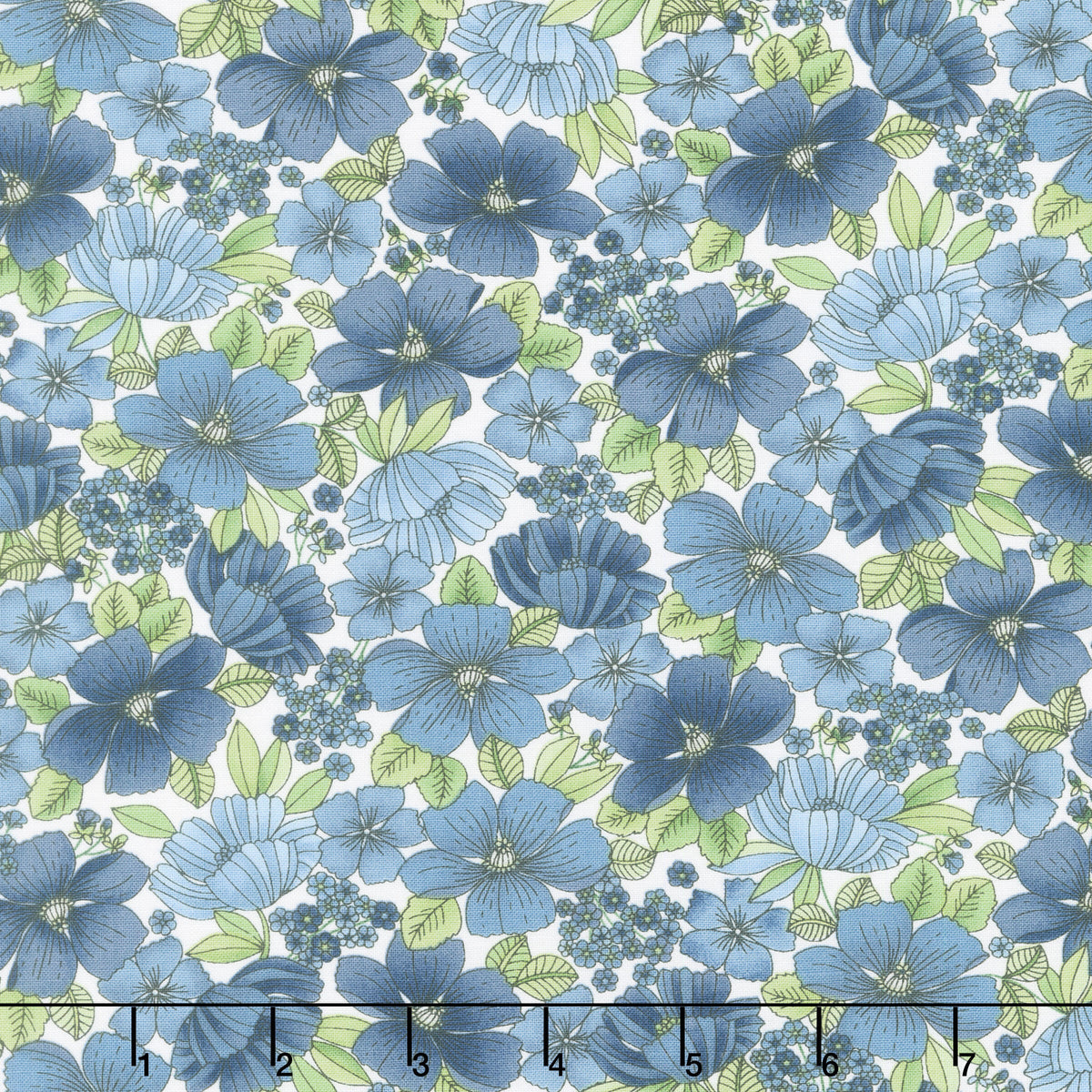 Bar Harbor - Floral All Over Sea Salt Yardage