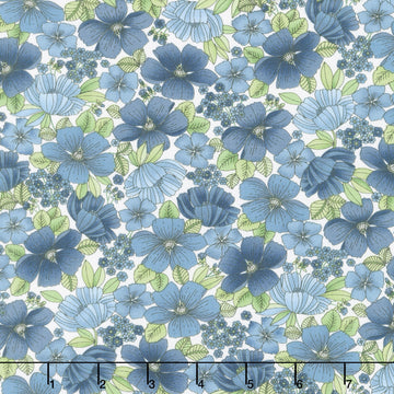 Bar Harbor - Floral All Over Sea Salt Yardage