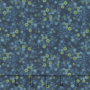 Bar Harbor - Ditsy Floral Vine Indigo Yardage