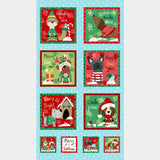 Merry Woof-mas - Puppy Dog Blocks Light Blue Panel