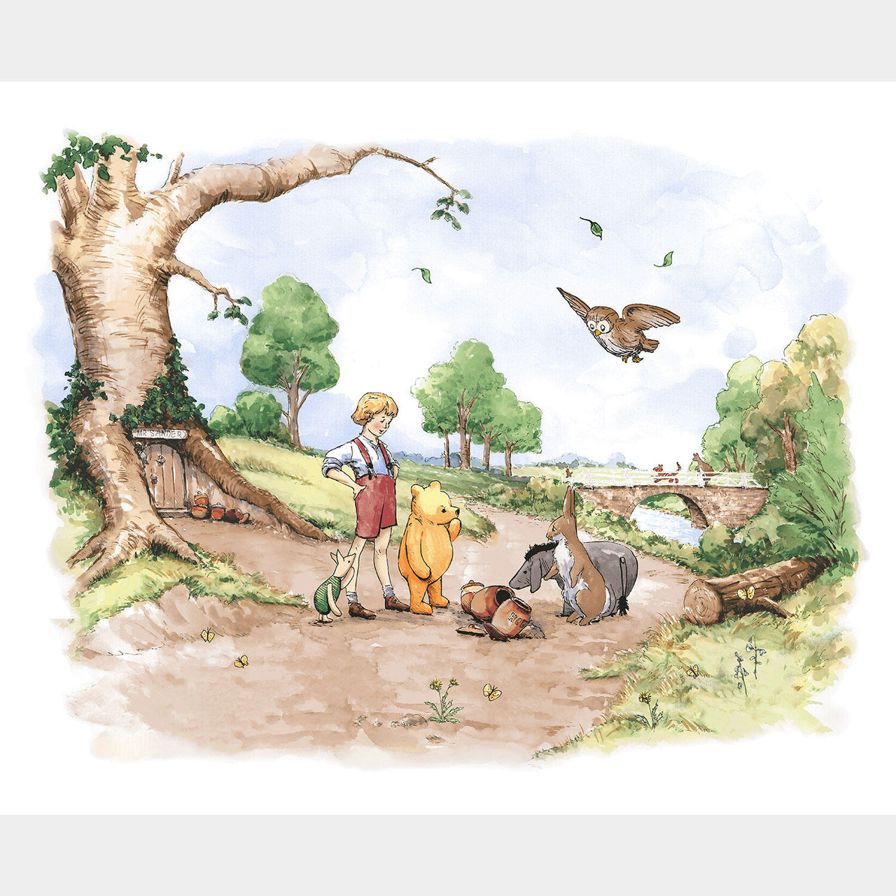 Classic Winnie - Winnie the Pooh Green Panel