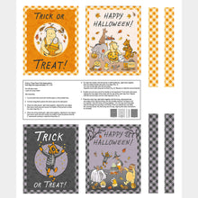 Haunted Acre Wood - Winnie the Pooh Trick or Treat Bags Orange Purple Panel