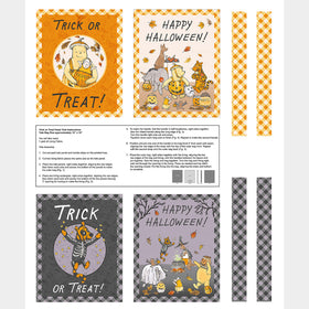 Haunted Acre Wood - Winnie the Pooh Trick or Treat Bags Orange Purple Panel