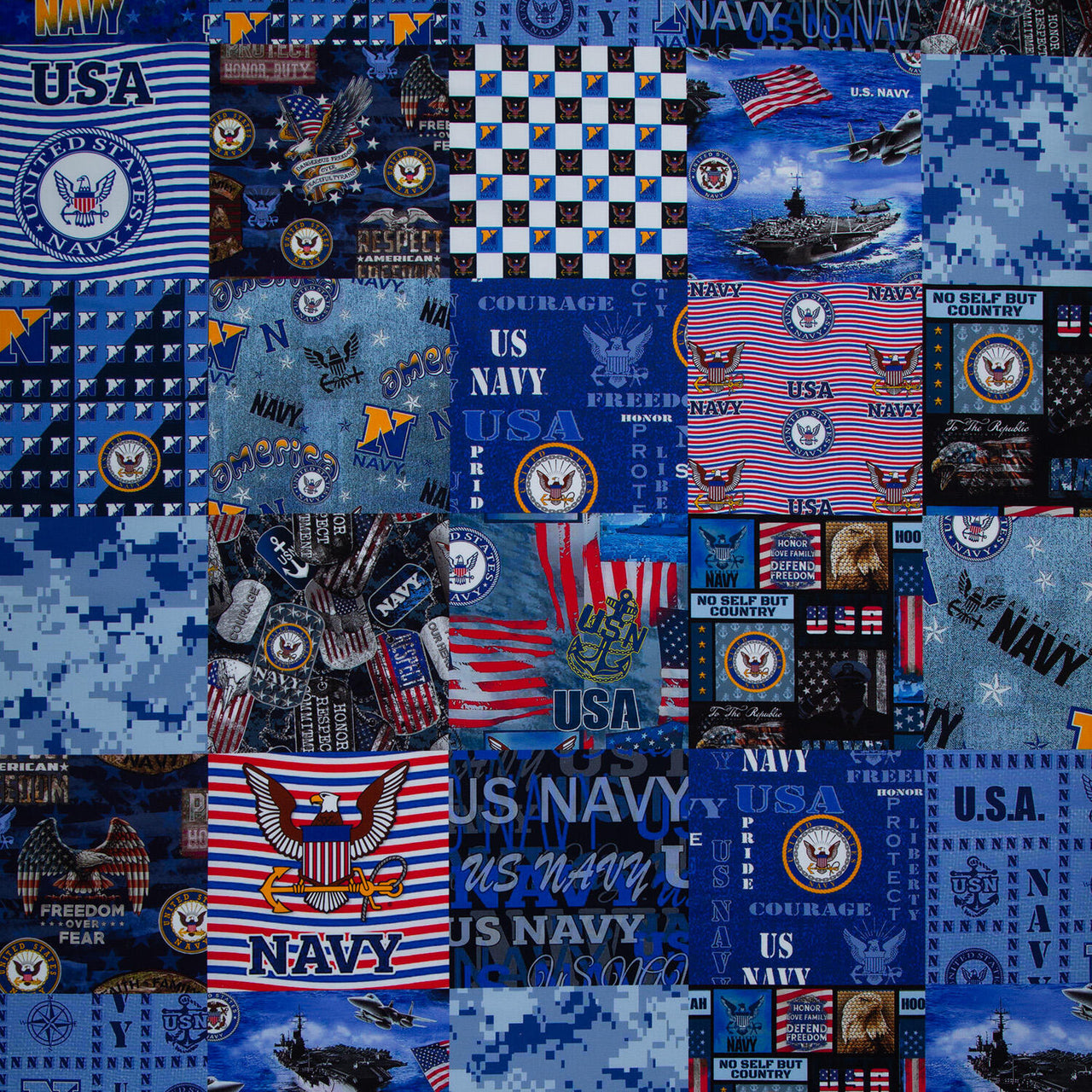 Military - US Navy Cheater Quilt Multi Yardage