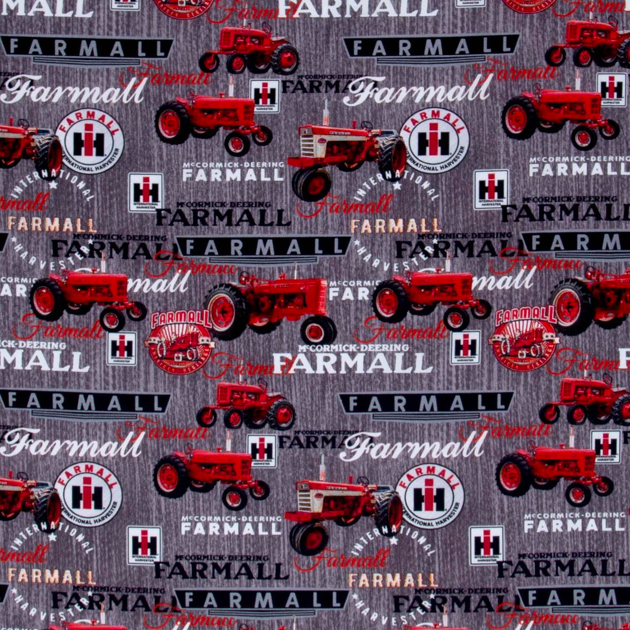 Farmall - Plank Tractors Gray Yardage