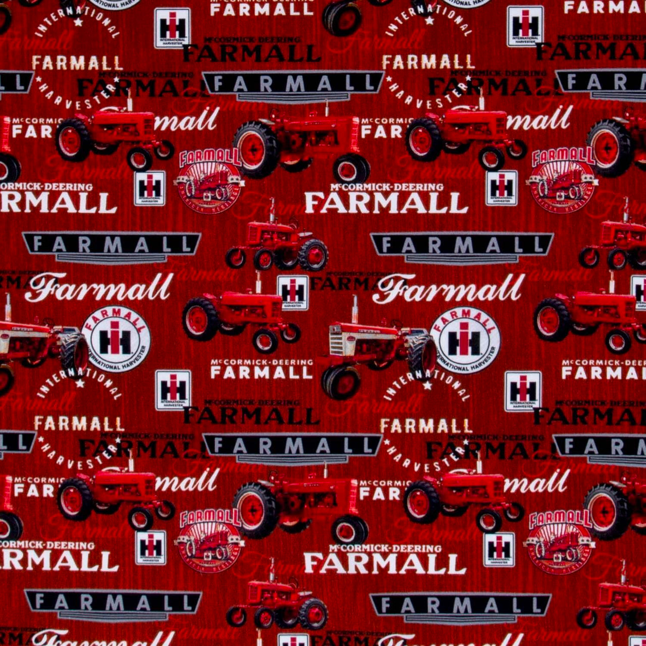 Farmall - Plank Tractors Red Yardage