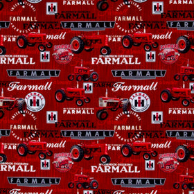 Farmall - Plank Tractors Red Yardage