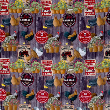 Farmall - Plank Logos Gray Yardage