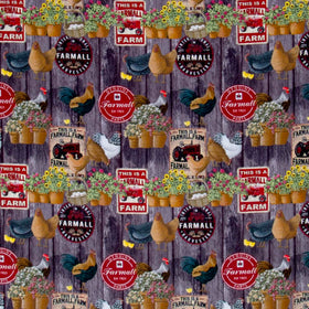 Farmall - Plank Logos Gray Yardage