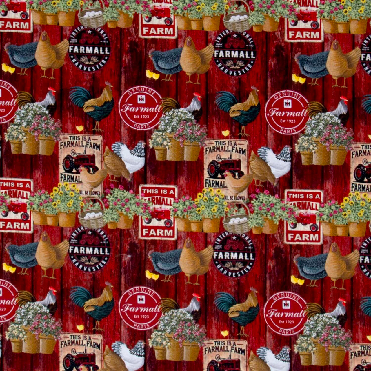 Farmall - Plank Logos Red Yardage