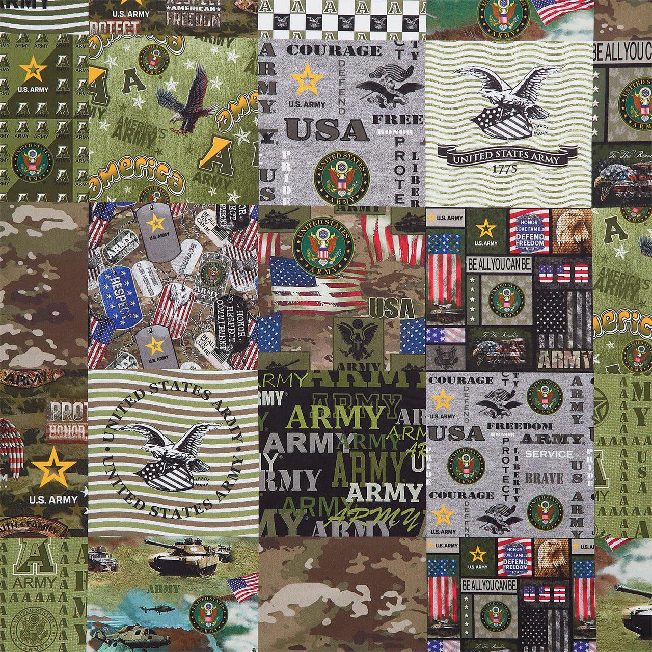 Military - Army Cheater Quilt Green Yardage