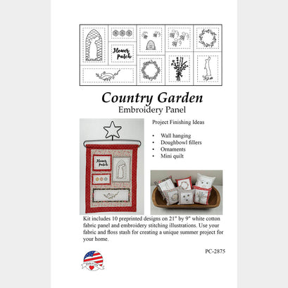 Country Garden Embroidery Panel