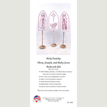 Nativity Holy Family Redwork Embroidery Kit
