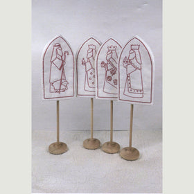 Nativity Three Kings & Shepherd Redwork Embroidery Kit