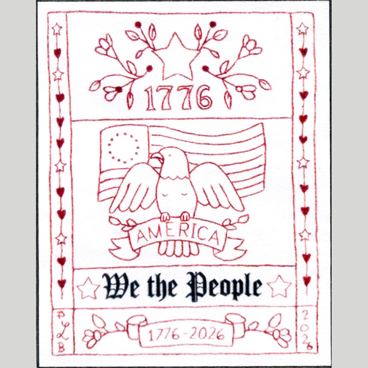 USA 250th Anniversary Sampler Embroidery Kit