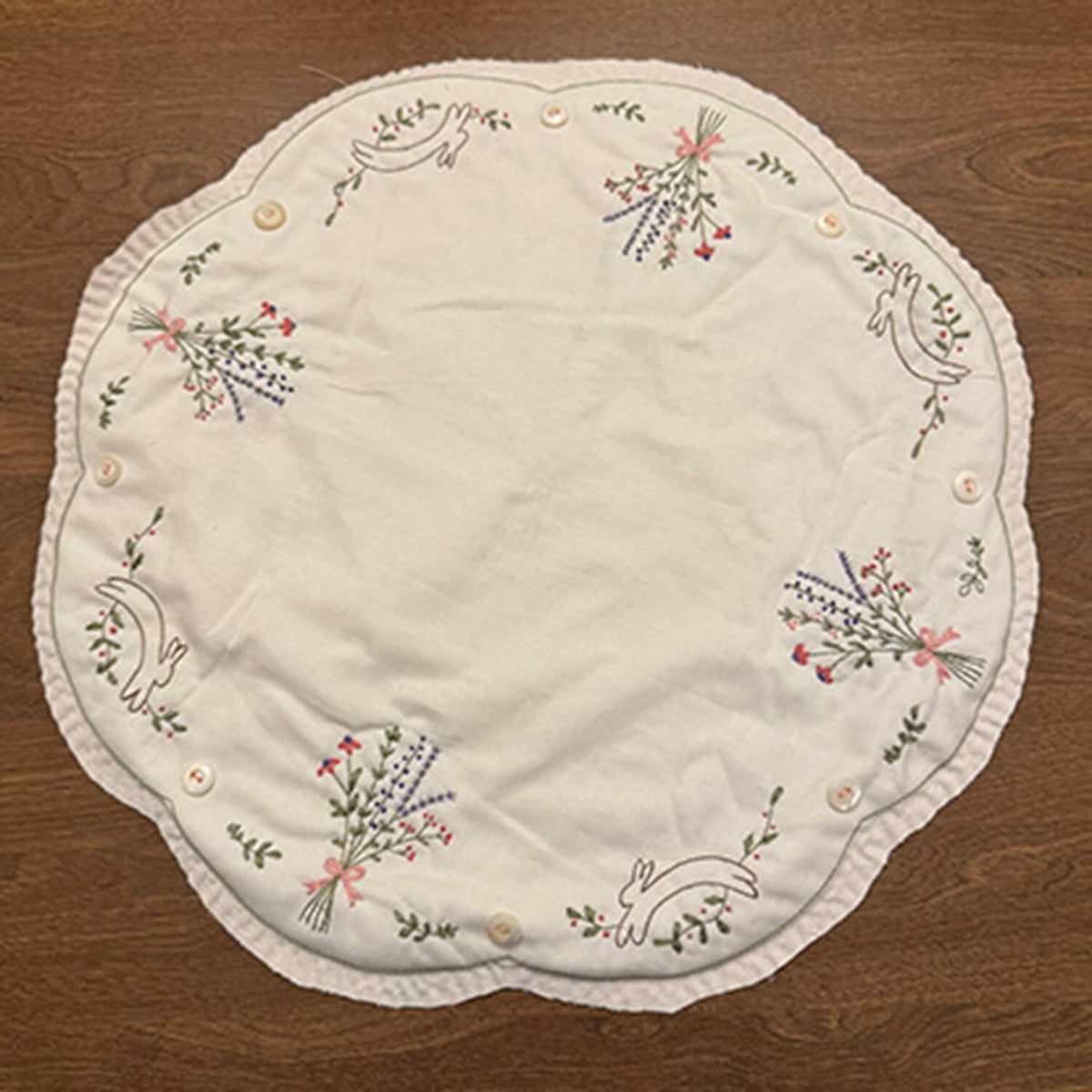 Bunnies and Blossome Tabletopper Embroidery Kit