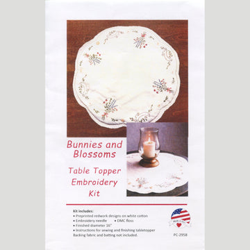 Bunnies and Blossome Tabletopper Embroidery Kit