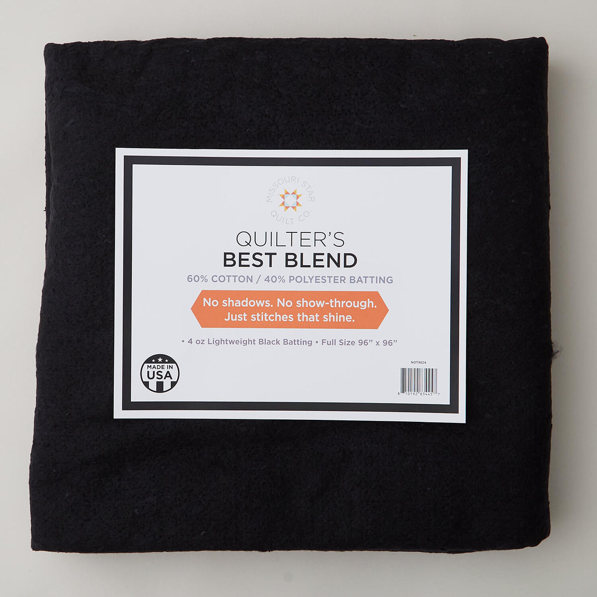 Missouri Star Quilter's Best Blend 60/40 Full - Black Batting