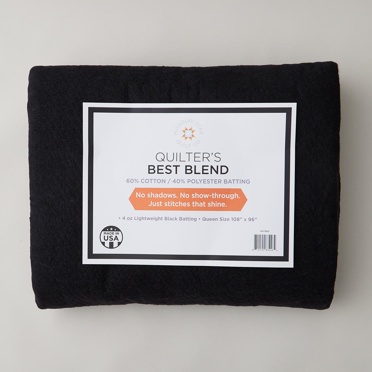 Missouri Star Quilter's Best Blend 60/40 Queen - Black Batting