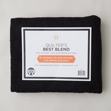 Missouri Star Quilter's Best Blend 60/40 Throw - Black Batting